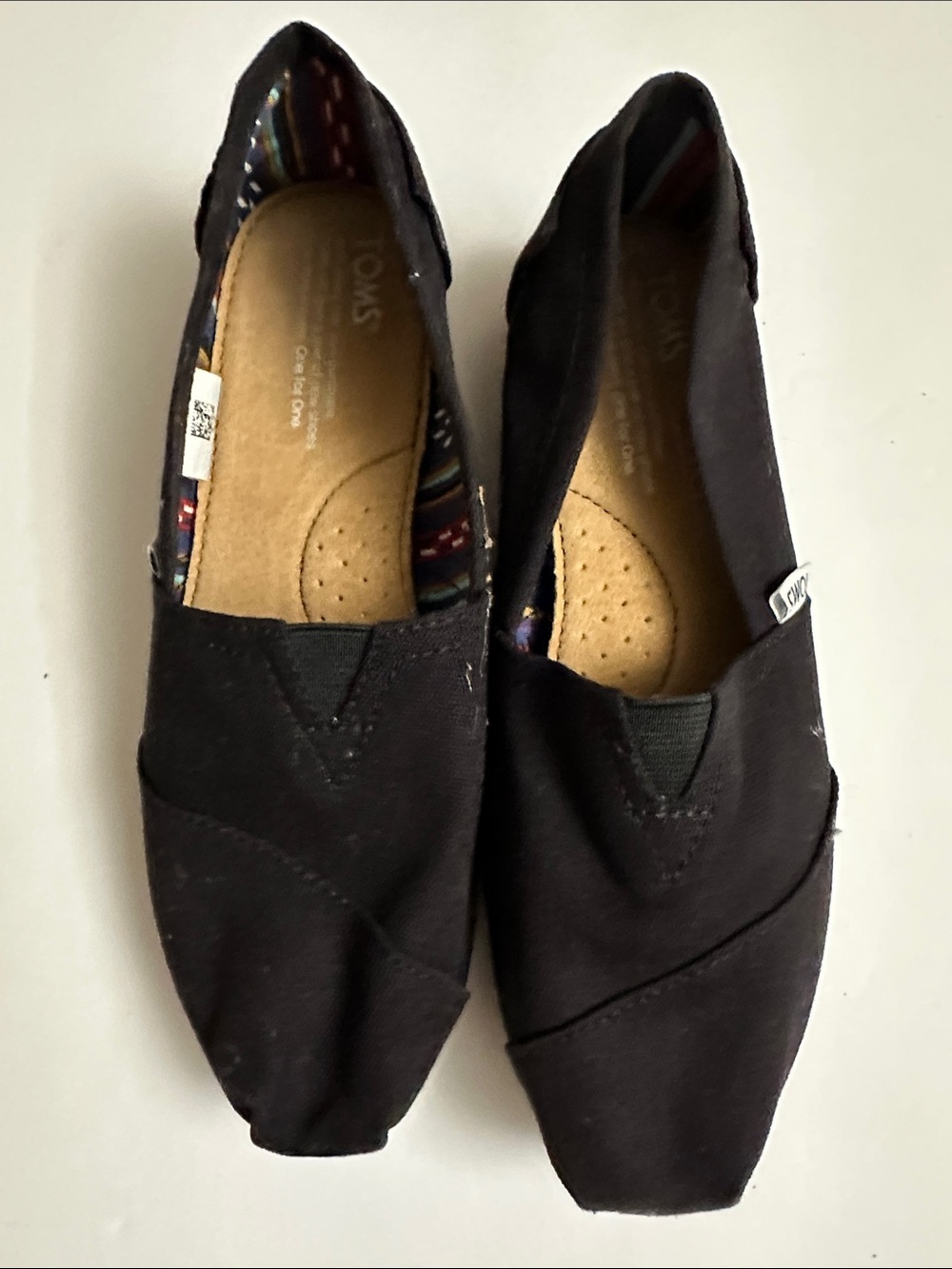 Toms Black Canvas Slip-On Flats